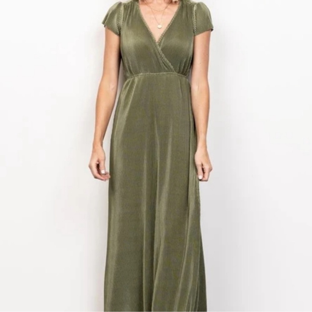 Baltic Born Athena Sage Pleated Maxi Dress